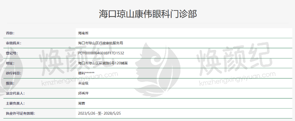 海南海口琼山康伟眼科门诊部